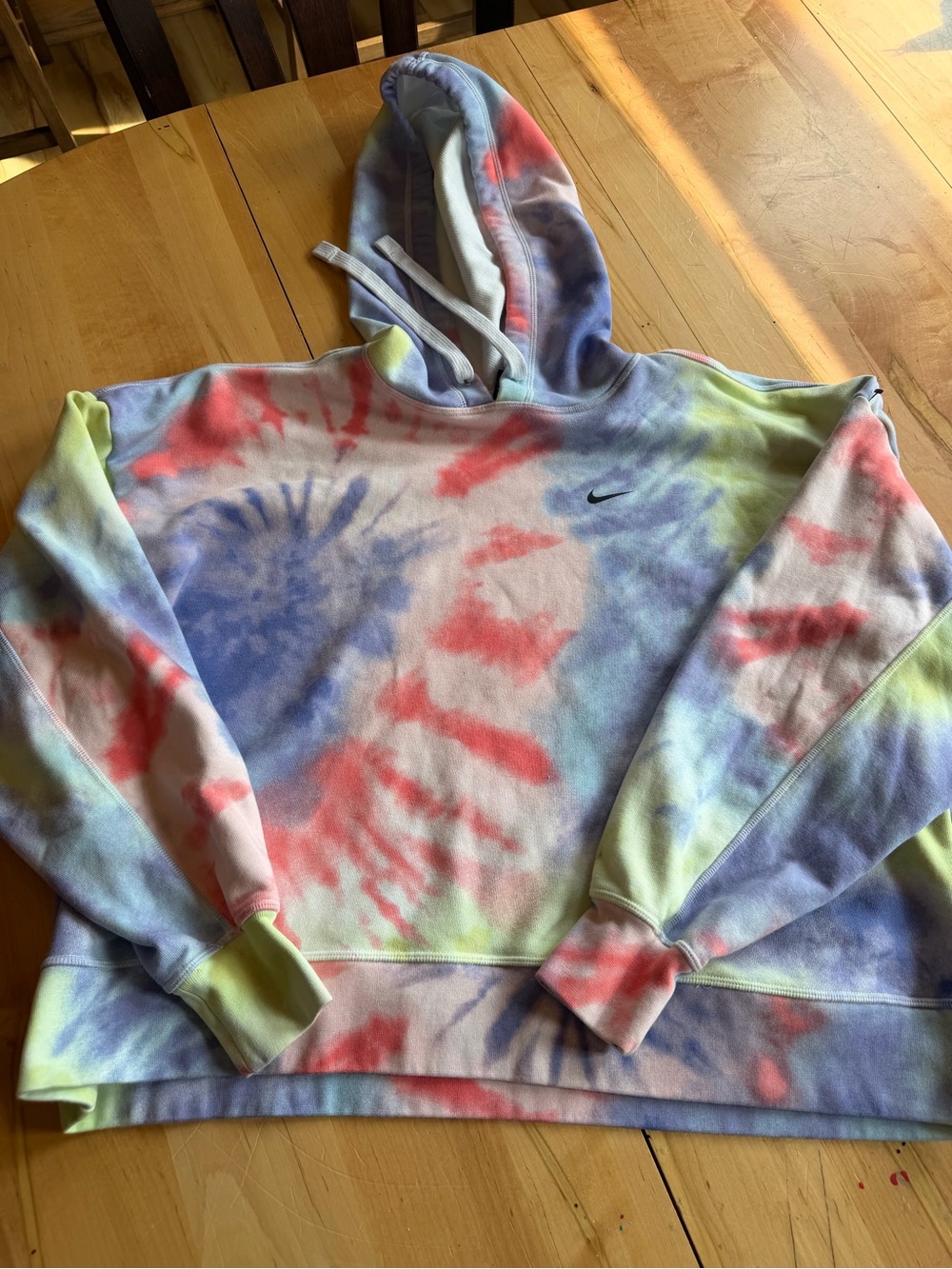 Nike Multicolor Tie-Dye Pullover Hoodie - Blue, Red, Yellow